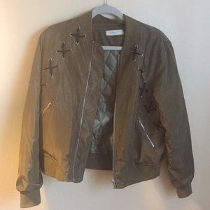 Green bomber jacket